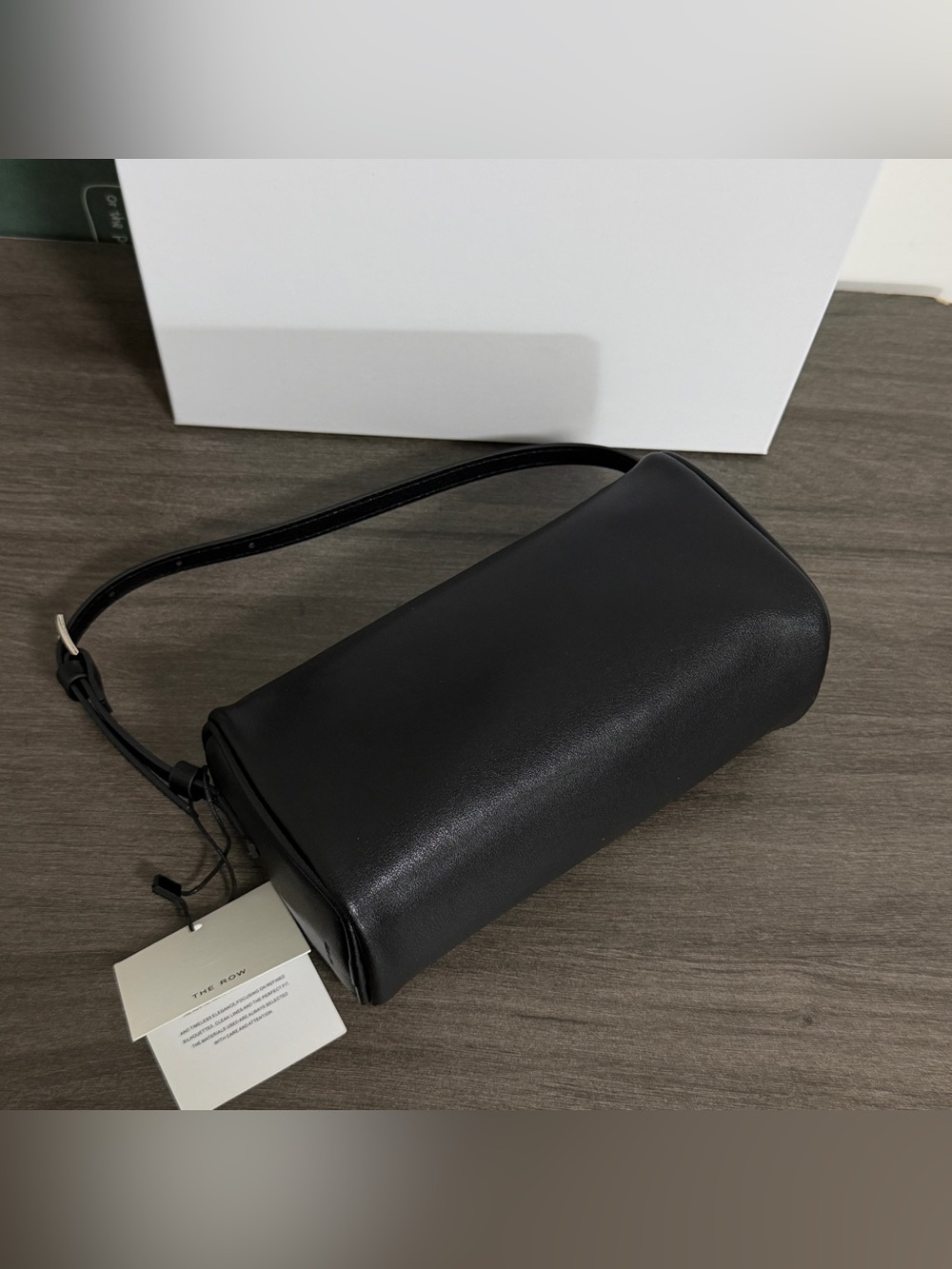 The Row Black Leather Cylinder Pouch with Strap - Picture 2 of 4